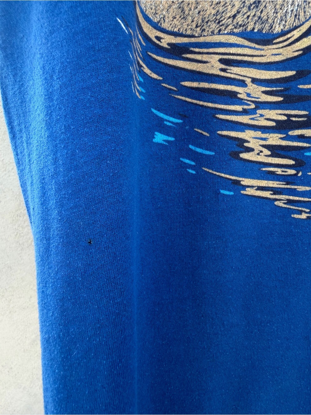 Vintage 90s Jerzees Otter Blue Graphic T-Shirt Y2K Retro Nature Animal Wildlife - Picture 7 of 8